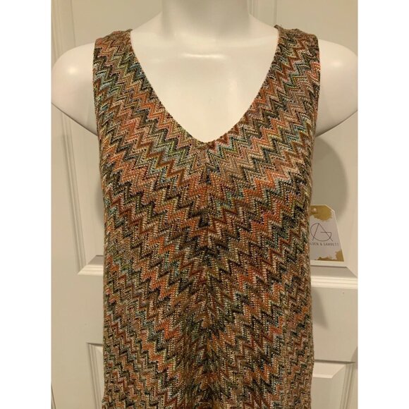 Maeve Multicolor Zig-Zag Knit Dress W/ Pink Slip Attached, Size XS (US) - Picture 2 of 9